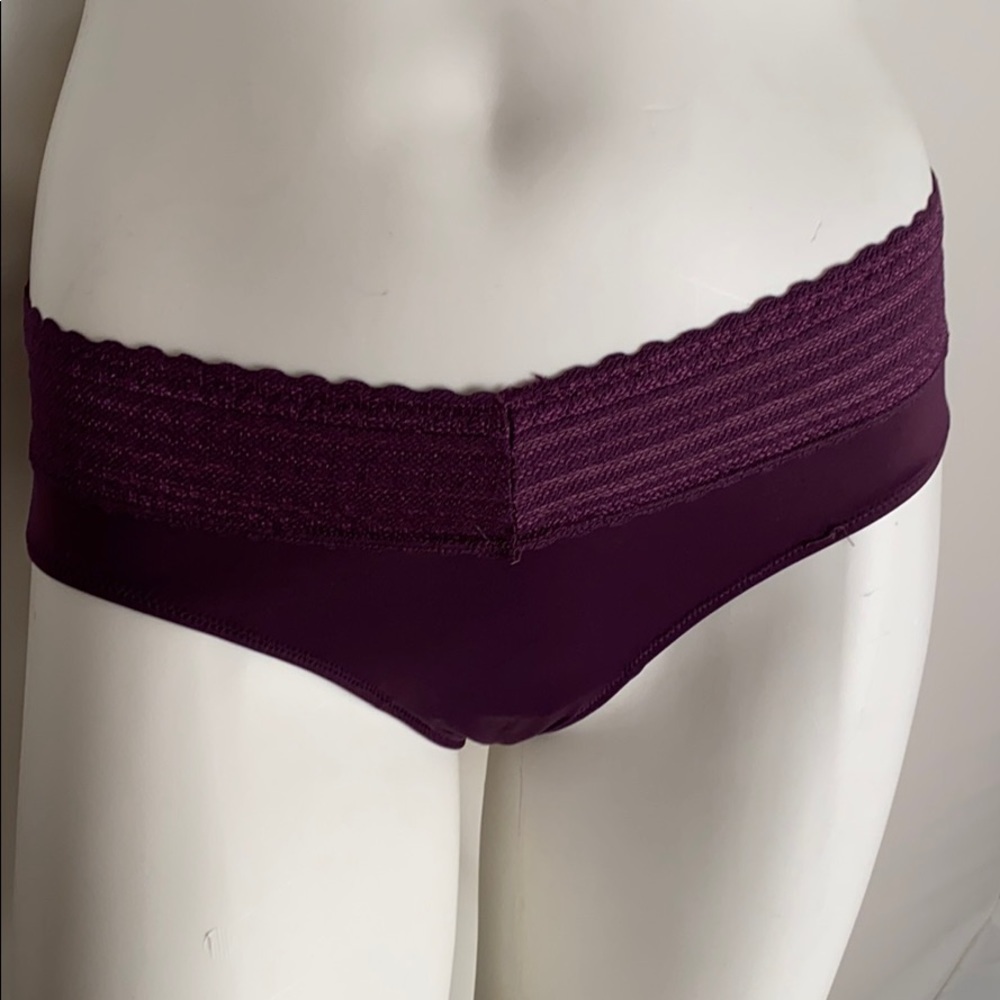 Purple stretch satin nylon panty S/M